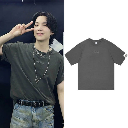 T-SHIRT SUGA D'DAY AGUST D 100% COTTON (black and gray)
