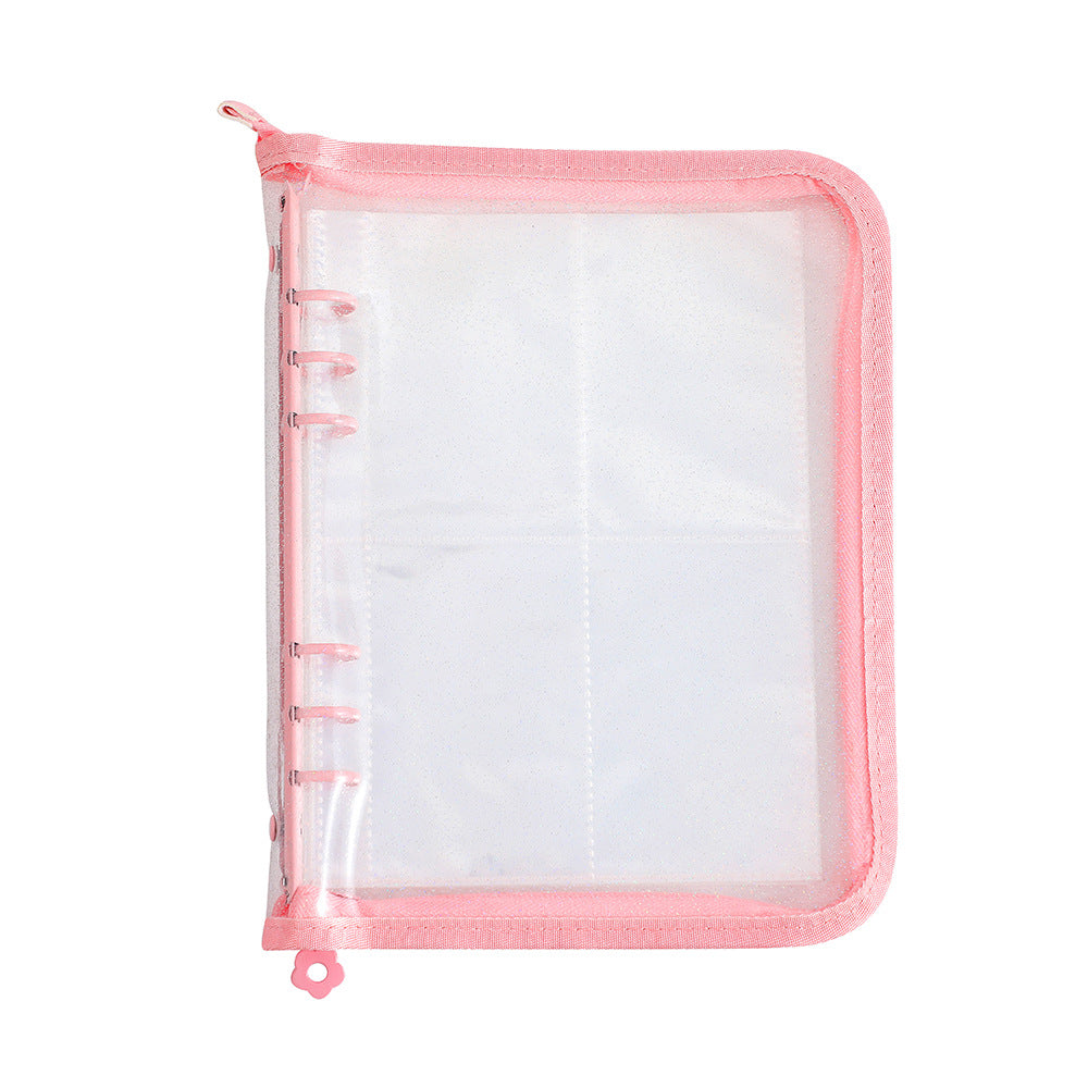 PHOTOCARD HOLDERS GLITTER BINDER A5 + 20 DOUBLE-SIDED PLASTIC SHEETS WITH 8 POCKETS EACH