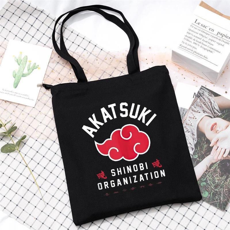 NARUTO ANIME ZIPPERED BAG (black and white)