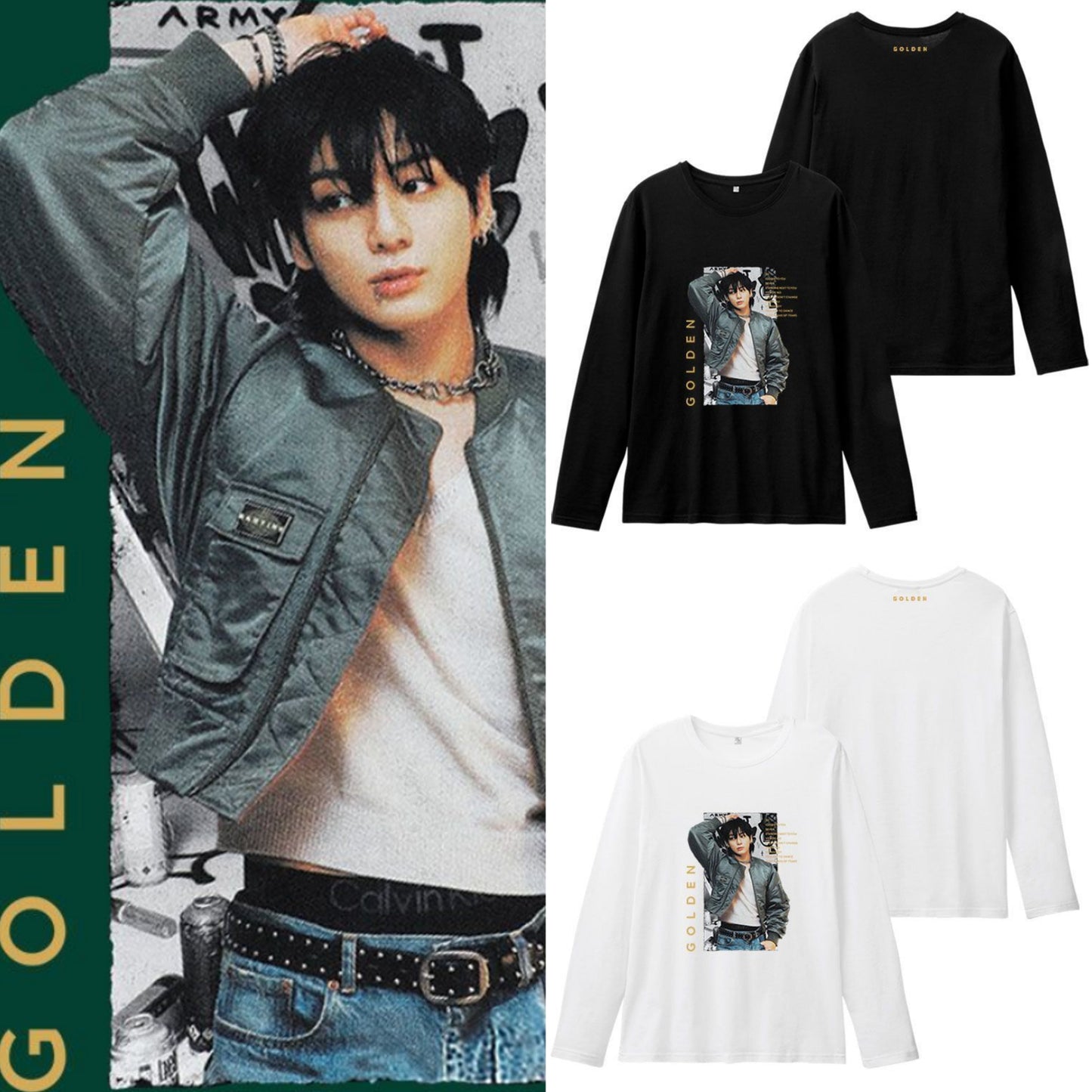 JUNGKOOK GOLDEN MERCH SHIRT 100% COTTON